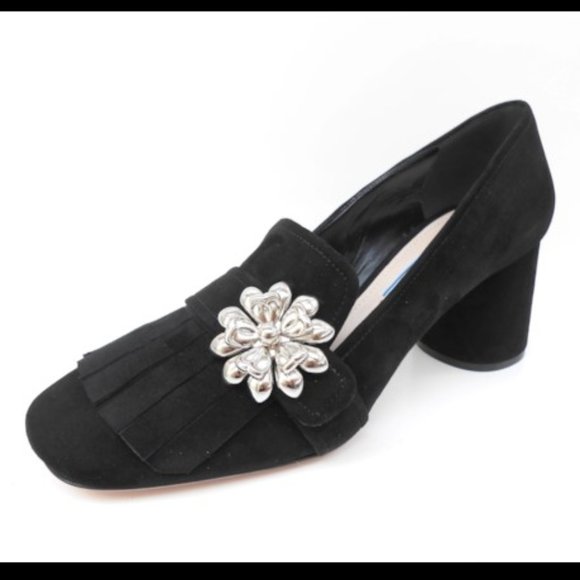 PRADA Suede heels in black NEW Size EU 40/US 10 - Picture 1 of 14